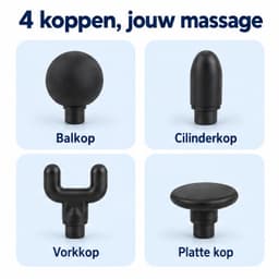Cheqo® Massagepistool met 4 Opzetstukken - Massage Gun - Massageapparaat met Verlengarm - Nekmassage - Rugmassage - Schoudermassage - Spiermassage - Spierherstel - Triggerpoint Massage - Sportmassage - Zelfmassage - Massage Pistool Wit — thumbnail 3
