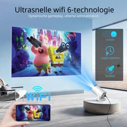 Zivano Mini Beamer - Beamer - Projector - Wit - 11cm x 11cm x 17cm — thumbnail 4