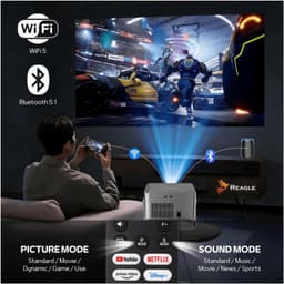 Beamer Full HD 1100 ANSI Lumen - 1080p 4K Upscaling - LED Projector - Draagbaar - Voor Thuisbioscoop Gaming En Outdoor — thumbnail 4