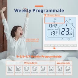 WIFI Verwarmingsthermostaat, Slimme Thermostaat Verwarmingsthermostaat Kamerthermostaat Intelligente voor Gasboiler Vloerverwarming Compatibel 3A — thumbnail 3