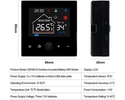 Intelligente wifi-thermostaat voor wandmontage voor ketel/verwarming