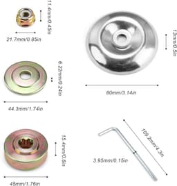 SnelShoppen - Pack van 10 Brush Cutter Accessoires - Onderdelen voor Bosmaaier en Grasmaaier - Inclusief Beschermcovers, Platen, Moeren en L-vormige S — thumbnail 5
