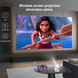 beamer 4K, 1080p FHD mini-beamer, compatibel met Android en Netflix, WiFi 6, BT 5.0, 180°-rotatie, projector met automatische trapeziumcorrectie. — thumbnail 2
