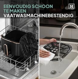 Heinrich's airfryer HFR 8216 zwart 5 L 1450 W vermogen touchbediening 6 automatische programma's — thumbnail 2