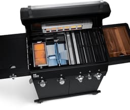 BURNHARD® 4 Branders gasbarbecue Big FRED Black Series 3 incl. achterbrander, keramische 900°C infraroodbrander, zijkookplaat, gietijzeren grillrooster + uitklapbare zijtafels — thumbnail 5