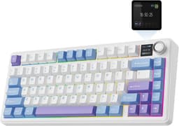 EPOMAKER x AULA F75 MAX - Wit/Blauw - Mechanisch Draadloos Toetsenbord - RGB - 75% - QWERTY - Gaming Keyboard - Leobog Reaper Switch — thumbnail 1