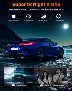 Lexium Dashcam - Daschcams - Auto - Camera - Vooruit - Achteruit - Video - Autobeveiliging - Parkeerbeveiliging - Recording - Dag en Nacht - Schadepreventie — thumbnail 4