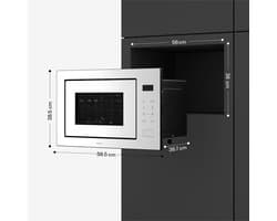 Klarstein Magnetron Velaire inbouwmagnetron met grill – 25 l, 850 W & 1200 W grill, 8 programma's, touchbediening, roestvrij staal, inbouwmagnetron, wit - 25L - voor Keuken - Timer - RVS - Aluminium glas Display - Microwave