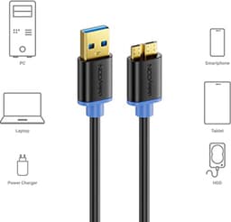 1m Micro USB 3.0 Datakabel tot 5 Gbit/s voor Smartphones, Tablets en Externe Harde Schijven — thumbnail 3