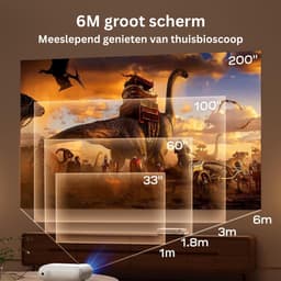 White-Label® Mini Beamer - Film Projector met Bluetooth - Draagbare Beamer - 4K Kwaliteit - Wit — thumbnail 5