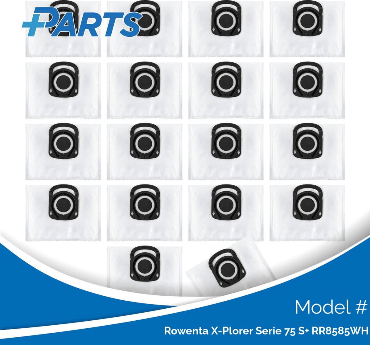Rowenta X-Plorer Serie 75 S+ RR8585WH Stofzakken (18 Stuks, Plus.Parts® alternatief voor ZR200540) — afbeelding 1