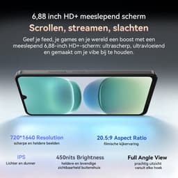 OSCAL TIGER 8 Smartphone - Gemini AI 2.0 - 24GB RAM - 128GB ROM - 6.88 Inch - 5000mAh - Android 15 Smartphone - 5G Dual SIM - GPS - NFC - Zwart — thumbnail 5