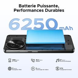 DOOGEE Note59 Pro+ 5G - Mobiele telefoon - Smartphone - 36 GB RAM+ 512 GB ROM - Android 15 - 6,75 in HD+ 120 Hz - 6250mAh/18W - UNISOC T8200 - Camera 50 MP - Face ID - GPS - Zwart — thumbnail 5