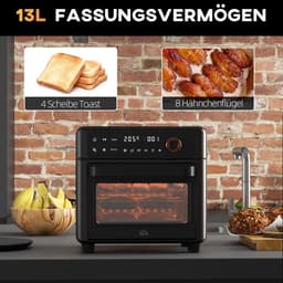Mini-oven met convectie en heteluchtfriteuse, 13 l, 12 programma's, 1200 W — thumbnail 4