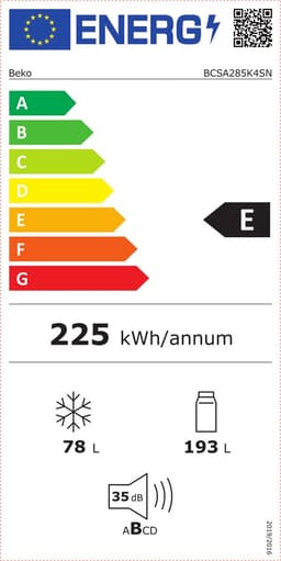 Beko BCSA285K4SN - Inbouw koel-vriescombinatie - 271 liter - Sleepdeur - Wit — thumbnail 2