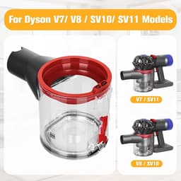 JeiibrZui Dyson V8 Stofbak - Dyson V7 Stofbak - Compatibel Met SV10/SV11 Modellen - 1 Stuk - Transparant Voor Stofzuiger Vervanging — thumbnail 2