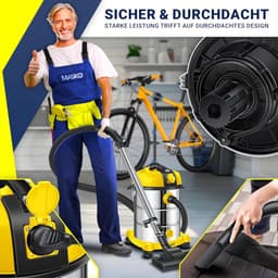 Industriële nat-droog stofzuiger 2300 W | Roestvrij staal | Blijfblazer | 30 liter reservoir | Push & Clean | Zakloos — thumbnail 3