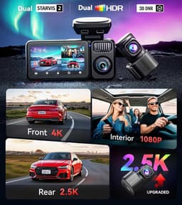 RedTiger F17 Elite 4K 128gb night vision dashcam - 4K + 2x Full HD resolutie met Sony Starvis 2 sensoren – Interieur camera - 128gb Micro SD kaart - 3,0 inch touchscreen Lcd - Wifi en Gps - Parkeerbewaking - G-sensor - Loop recording — thumbnail 4