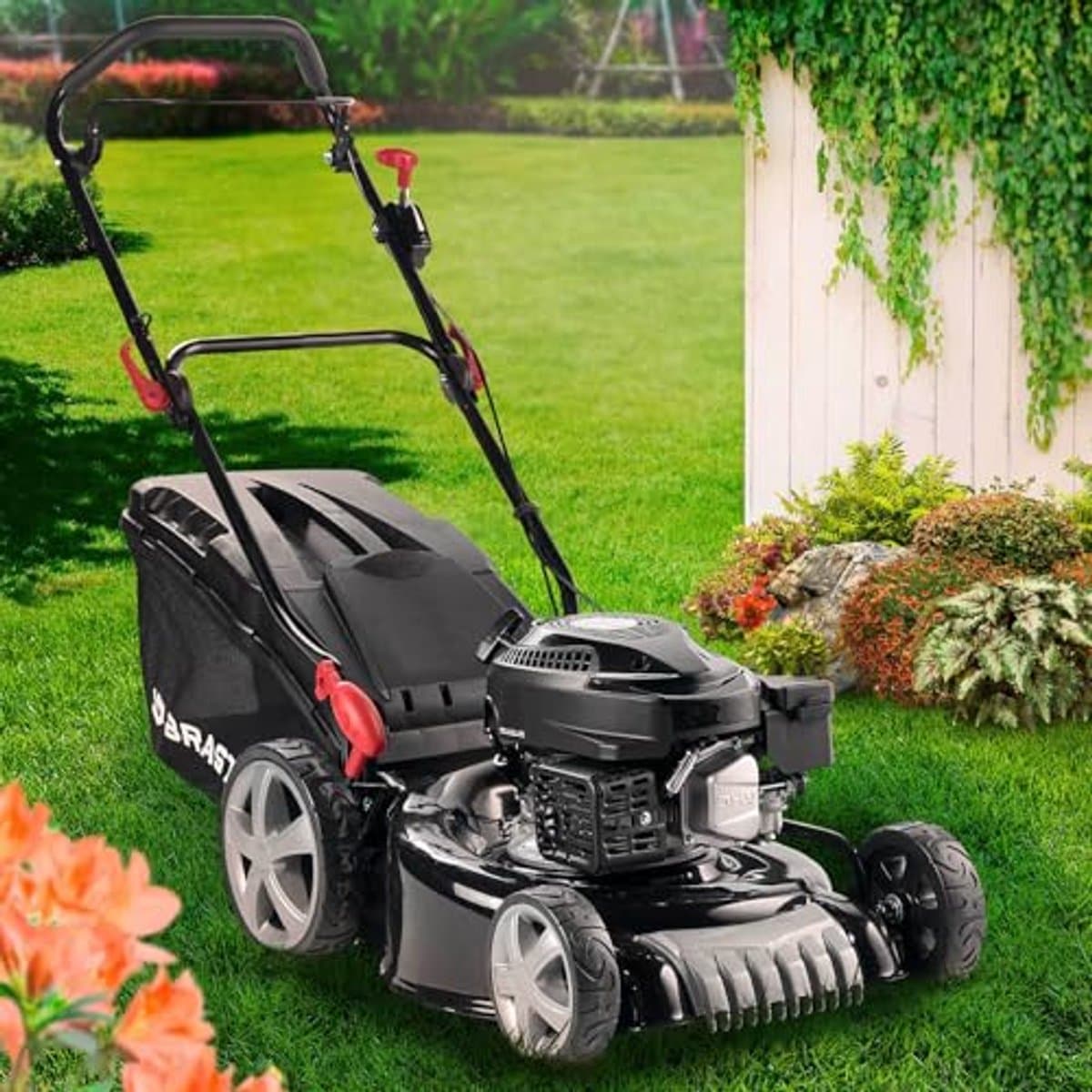 Benzine grasmaaier 46 cm met krachtige 4-takt motor en maaifuncties — afbeelding 1