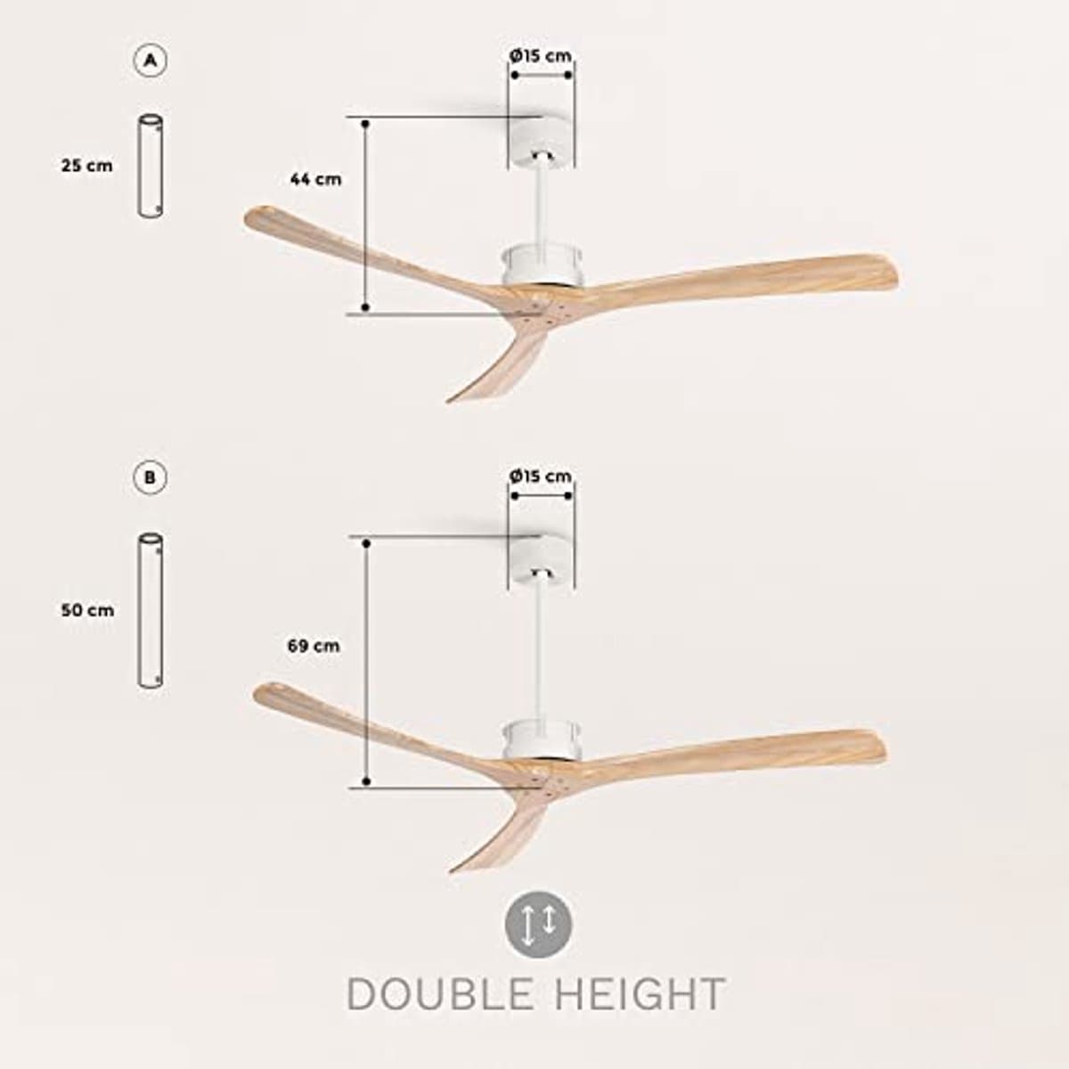 Grote Stille Plafondventilator met 6 Snelheden en Programmeerbare Timer - Perfect voor Ruimtes van 26m² tot 37m² — afbeelding 1