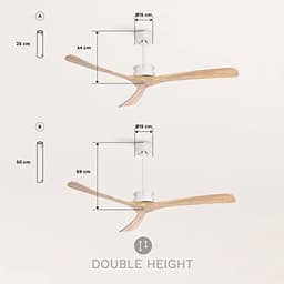 Grote Stille Plafondventilator met 6 Snelheden en Programmeerbare Timer - Perfect voor Ruimtes van 26m² tot 37m² — thumbnail 1