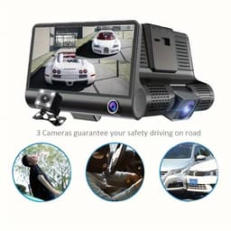 Driekanaals front- en achterdashcam met ingebouwd IPS-scherm, 1080P Full HD — thumbnail 2