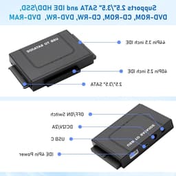 Hard Drive Adapter 6Gbps USB 3.1 naar IDE/SATA voor 2.5/3.5 inch HDD met Voeding en SATA Kabel voor Windows 11/10/8/7/XP/Vista — thumbnail 2