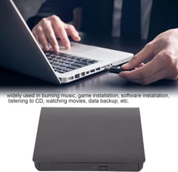 Externe Dvd-drive - Draagbare Ultradunne - Data Back-ups - Snelle USB3.0 - 17x17x3 cm - Zwart — thumbnail 4