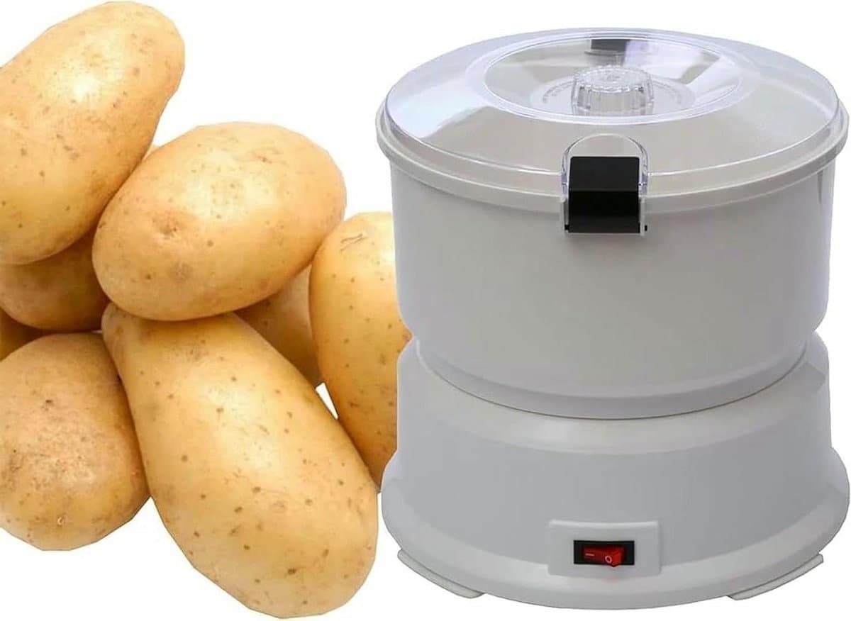 Aardappelschilmachine - Keukenapparaat - Snel Groenten Schillen - Automatische Bediening - 1 kg Capaciteit - Zilver — afbeelding 1