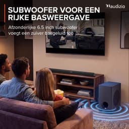 Soundbar - Audizio SB100 - Soundbar met subwoofer - 160W - 5.1 Surround set home cinema - HDMI-ARC - Bluetooth — thumbnail 4