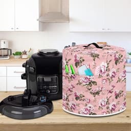 Apparaat Cover - Keuken machinehoes - Apparaten Beschermen - Met Voorvak - Universeel Formaat - Bloemenprint Roze — thumbnail 2