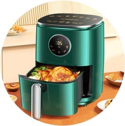 Heteluchtfriteuse - Airfryer Elektrische Friteuse - Gezond Koken - Voedselveilige Materialen - 6.0L - Groen — thumbnail 1