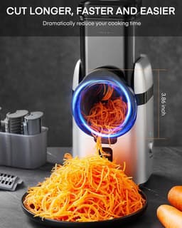 Elektrische Kaasrasp - Keukenmachine Groente - Snel Ingrediënten Snijden - Multifunctioneel Ontwerp - 80W Vermogen - Blauw Grijs — thumbnail 4