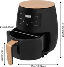Heteluchtfriteuse - Mini oven Airfryer - Gezond koken - Krachtig 2400W - 35 Liter - Zwart Goud — thumbnail 5