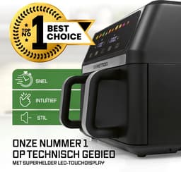Heteluchtfriteuse - Dubbele Kamer - Gezond Koken - Vario Kamer Technologie - 10 Liter Capaciteit - Zwart — thumbnail 4