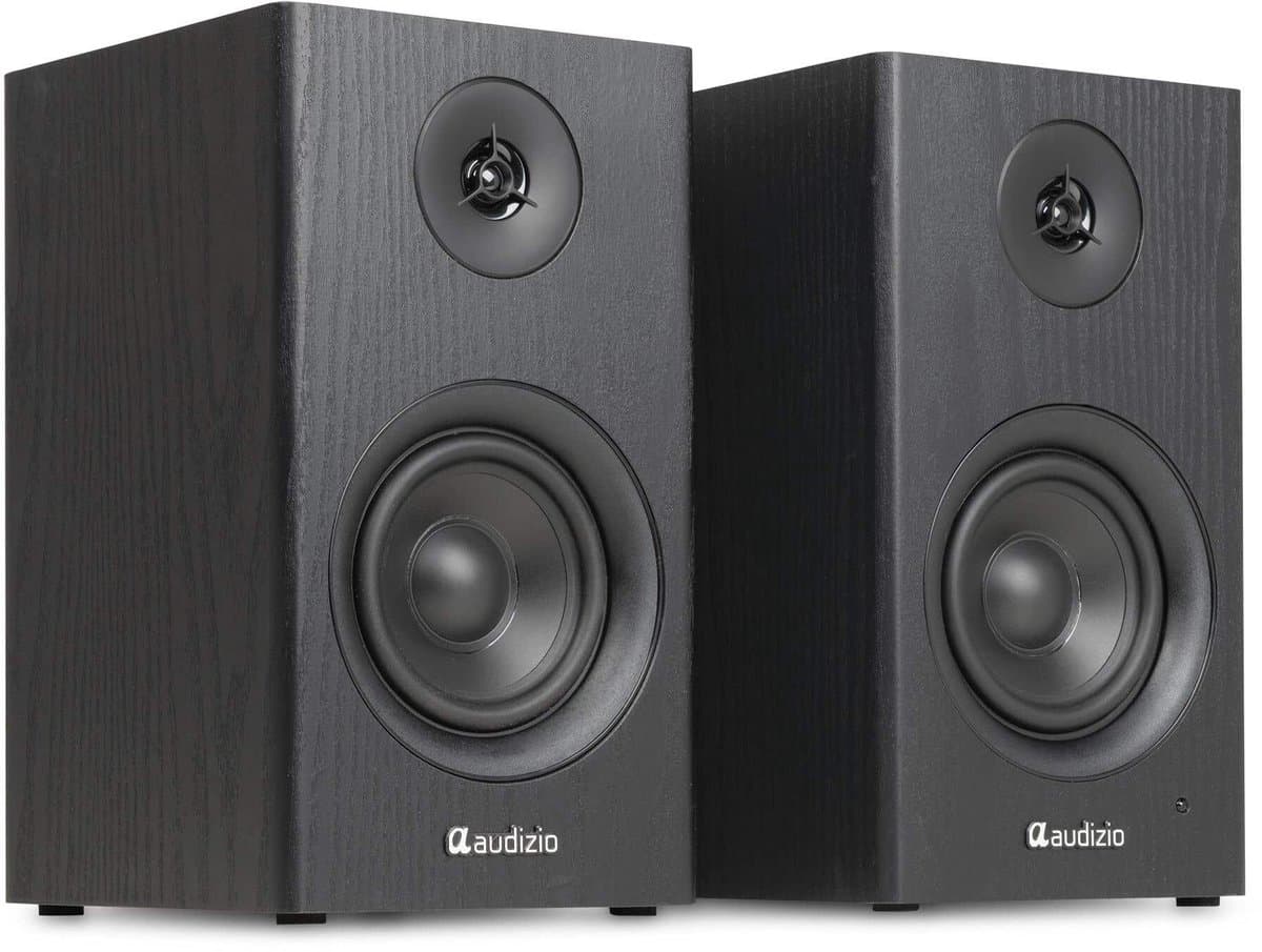 Boekenplank speakers - Audizio BS15 - Actieve speakerset met Bluetooth - HiFi speakers - 60W - Zwart — afbeelding 1