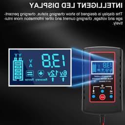 Intelligente 2 Amp Acculader voor 6V en 12V Loodzuur Batterijen - Ideaal voor Grasmaaiers, Motorfietsen en Auto's — thumbnail 4