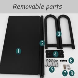 Magnetron Wandrek - Keuken Organizer - Keuken Opbergen - Met Afneembare Haak - 40 cm - Zwart — thumbnail 4