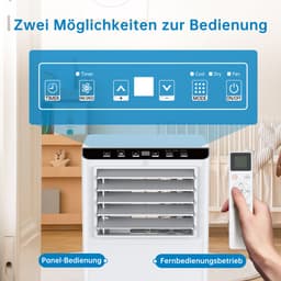 Mobiele airco 9000 BTU 5-in-1 – Koelen, ontvochtigen, ventileren – Stille nachtmodus – 24U timer – Tot 45 m² – Raamkit – Afstandsbediening — thumbnail 3