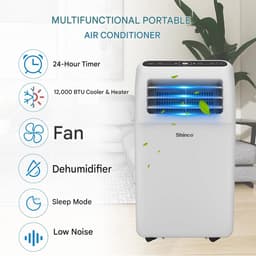 Daity Draagbare Wi-Fi Smart Airconditioner 12.000 BTU – Milieuvriendelijk R290-koelmiddel – 3,5 kW – Vier-in-één functie (koelen, verwarmen, luchttoevoer, ontvochtigen) – Wit — thumbnail 4
