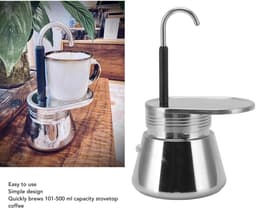 Dailygoods- Espresso Maker - Roestvrijstalen Moka Pot - Draagbaar Koffiezetapparaat - Lichtgewicht - Grote Capaciteit - Compact Ontwerp — thumbnail 4