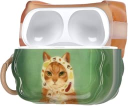 kwmobile In-Ear Oordopjes Case voor Apple Airpods Pro 3 Case met Karabijnhaak - Headphones Case - Earphones Cover Etui - Kat en sjaal design — thumbnail 1