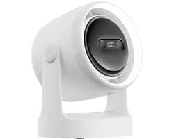 VHV-Tafelventilator en Circulatieventilator 2-in-1 - Stille USB Bureauventilator met Nachtlampje - Krachtige Turbine Mini Ventilator - Compacte Luchtcirculator voor Studentenkamer, Slaapkamer, Kantoor en Outdoor