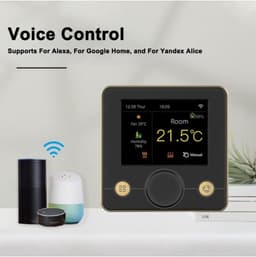 Intelligente thermostaat - Wifi temperatuurregelaar - Comfort thuis - Programmeerbare planning - 86 x 86 x 48 cm - Zwart — thumbnail 4