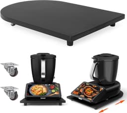 Keukenmachine Schuifplank - Rolplank Bamboe - Keuken Gemak - 360° Wielen - 40x28 cm - Zwart — thumbnail 1