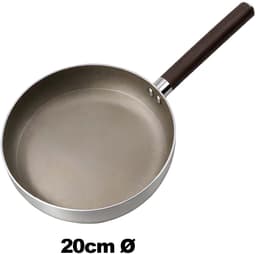 Cheffinger, Anti-aanbakkoekenpan 20 cm, geschikt voor inductie, met handvat in houtlook, Zilver — thumbnail 3