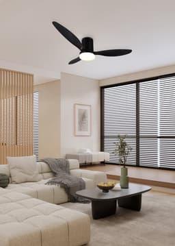 REALITY GÖTEBORG - Ventilator - Zwart mat - incl. 1x SMD 20 W - Afstandsbediening - Geintegreerde dimmer - Traploos instelbare lichtkleur - Dimbaar met schakelaar - Niet externe dimbaar - Geheugenfunctie - Zomer- en wintermodus - 6 snelheidsniveaus — thumbnail 3