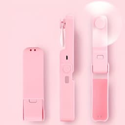 USB mini opvouwbare ventilator, zakformaat opvouwbare ventilator, handventilator, oplaadbare, krachtige opvouwbare mini-ventilator voor op het bureau (roze) — thumbnail 1