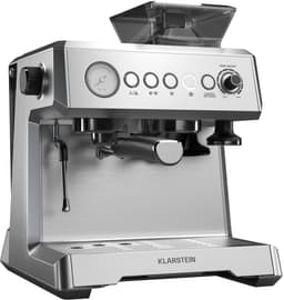 Klarstein GrandPresso Espressomachine - Precisiemolen - Stoompijpje - Portafilter - Drukindicator - 20 bar - Roestvrij staal - Drukpomp - RVS - Compact - Coffee Machine - Koffieautomaat — thumbnail 1