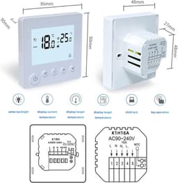 Digitale Thermostaat - Slimme Regelaar - Temperatuur Regelen - Energie Besparend - 90-240V - Wit — thumbnail 5
